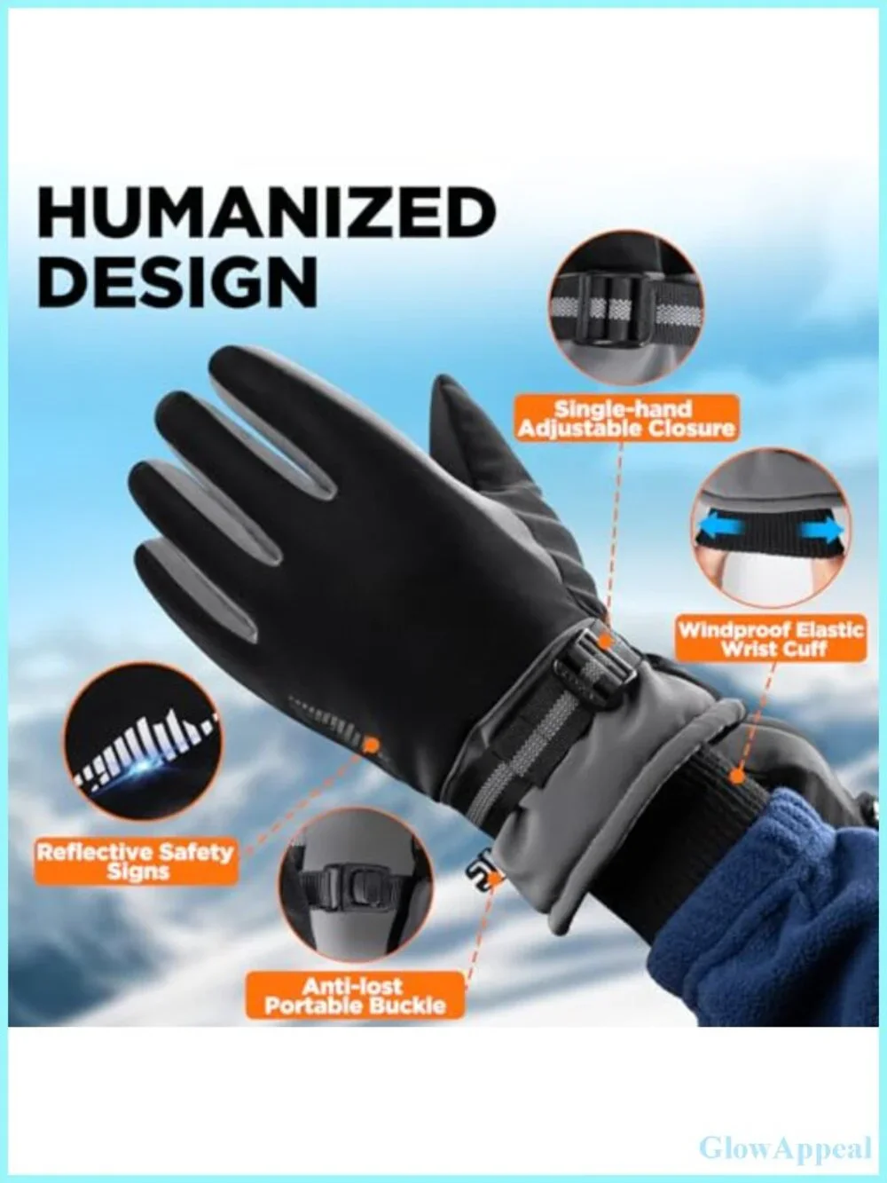 Thermal Ski Gloves Waterproof Windproof Touchscreen 3M Insulation Anti-Slip